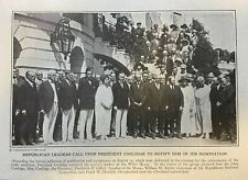 1924 Vintage Magazine Illustration Calvin Coolidge and Republican Leaders picture