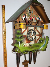 Vintage German E. Schmeckenbecher Black Forest Cuckoo Clock w/ musical sawmill picture