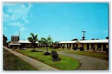 c1950's Cane Court Motel & Restaurant Cottage Signage Clewiston Florida Postcard picture