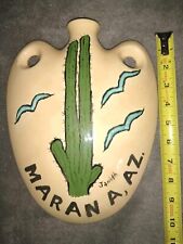 Pottery  Native American Water Canteen Flask Jug Marana Arizona 50s Pascua Yaqui picture