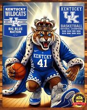 Kentucky Wildcats - Big Blue Nation - UK - Signed By Artist - Metal Sign 11 x 14 picture