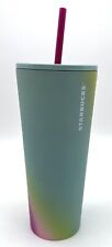 💜 2024 STARBUCKS Spring PASTEL RAINBOW TIE DYE STAINLESS STEEL Tumbler Cold Cup picture