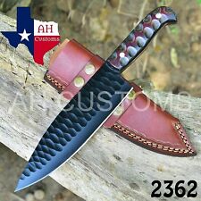 HAND FORGED 1095 STAINLESS STEEL POWDER COATING CHEF KNIFE MICARTA+SHEATH 2362 picture
