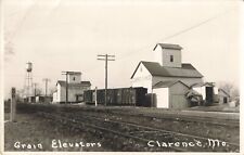 Grain Elevators Clarence Missouri MO Railroad Tracks c1940s Real Photo RPPC picture