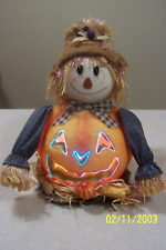 Vintage 2000 Trendmasters Halloween Fiber Optic Scarecrow Pumpkin picture