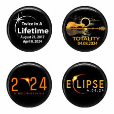 SET OF 4 Total Solar Eclipse Magnets 4.8. 2024 Souvenir Memorabilia 1.25 in picture