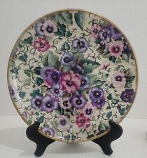 Beautiful Multicolored Floral Decoupage Plate 9.75” picture
