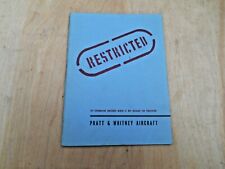 VTG. PRATT & WHITNEY RESTRICTED PUBLICATION , 1942 ? ,  31 PAGES picture