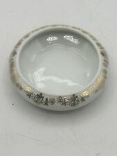 Trinket Dish Limoges France White Porcelain With Gold Floral Detail picture