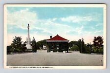 New Orleans LA-Louisiana, Entrance, Metairie Cemetery Vintage Souvenir Postcard picture