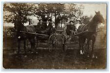 1908 Horse And Buggy Scene Auburndale Wisconsin WI RPPC Photo Antique Postcard picture