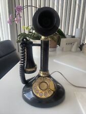 Vintage 1979 model: CHARLESTON Black Rotary Candlestick Telephone OPC Replica  picture