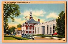 Postcard City Hall Public Library Concord New Hampshire Unposted picture