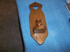 Vintage Farmhouse, Early American Oak Single Candle Wall Sconce picture
