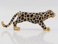 Bejeweled Enameled Animal Trinket Box/Figurine With Rhinestones-Leopard picture