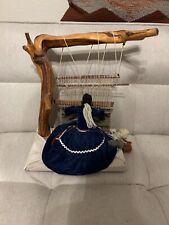 Vintage Native American Folk Art Loom Rug Weaver Doll Figurine Navaho picture