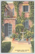 Linen~Courtyard of Little Theater New Orleans Louisiana~c1910 Postcard picture