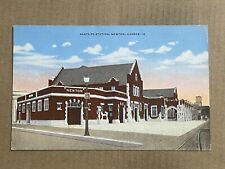 Postcard Newton KS Kansas Santa Fe Station Railroad Train Depot Vintage PC picture