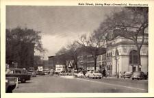 View Of Main Street Facing West -Greenfield Massachusetts MA RPPC POSTCARD BK55 picture