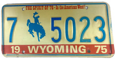 Wyoming 1975 License Plate Vintage Auto Tag Goshen Co Cave Collector Wall Decor picture