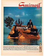1968 SMIRNOFF Vodka Shipwrecked Couple Drinking Boody Mary Vintage Ad  picture