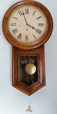Antique ANSONIA 8 day Time Only  LONG DROP SCHOOLHOUSE REGULATOR CLOCK picture