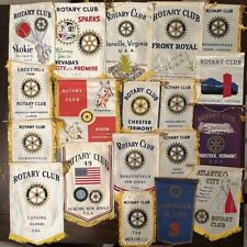 U.S.A. Rotary Club International Flag Banner Lot Of 51x Vintage. Details Below picture
