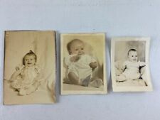 Lot of (3) 1940's Vintage Black & White Baby Portrait Photographs  picture