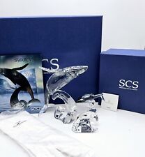 Swarovski Paikea Whale Humpback Mom and Baby Crystal Figurines SCS 2012 Box COA picture