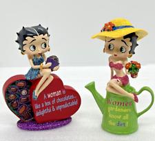 Set 2 Danbury Mint Betty Boop Its a Girl Thing Figurines Chocolates Garden 2013 picture