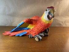 Macaw Parrot Figure On Branch Large 11” Colorful Decorative picture