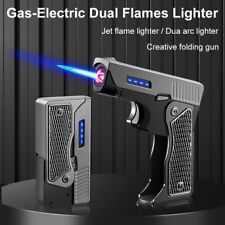 Windproof Gas-Electric Plasma Type C USB Rechargable Folding Lighter picture