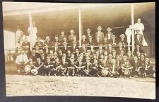 Large Group of Men RPPC Vintage Real Photo Postcard Unposted picture