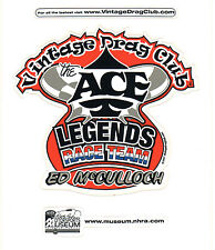 Drag Racing NHRA Sticker Decal Ed The Ace McCulloch red Nostalgia Racing picture