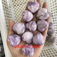10pc Natural lepidolite Purple mica Heart Skull Quartz Crystal Pendant Reiki 1