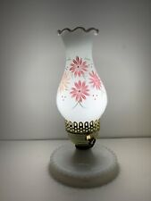 Vintage Hand Painted Floral Milk Glass Boudoir Lamp 12 in. picture