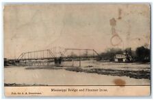 1909 Mississippi Bridge Steamer Irene Minnesota Vintage Antique Posted Postcard picture