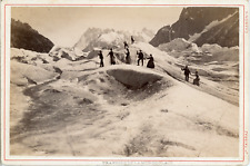 Jh. Tairraz, France, Crossing the Sea of Ice (Chamonix) Vintage albumen pri picture