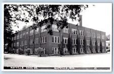 Mayville Wisconsin WI Postcard RPPC Photo Mayville Shoe Co. Building c1940's picture