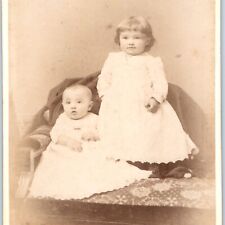 c1880s Ida Grove, Iowa Cute Children Girls Baby Cabinet Card Photo Zimpleman B4 picture