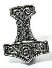 Thors Hammer Pin Badge Lapel Tie Pin Skane Warrior Northman English Pewter Uk  picture