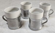 Vintage RWP Wilton Armetals Pewter Coffee Cups with Ceramic Inserts picture