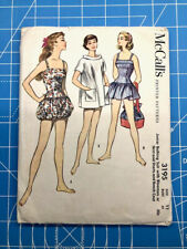 VTG 1955 McCall's Bathing Suit, Playsuit, Beach Cover Up Sewing Pattern 3195  FF picture