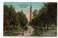 1924 Water Works Park Detroit Michigan Antique Postcard Message in Dutch? picture