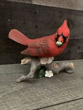Vintage 1985 Avon Porcelain Red Cardinal Bird on a Branch Ceramic Figurine picture
