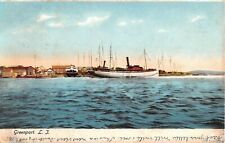 1906 Docks Boats Harbor Greenport LI NY post card picture