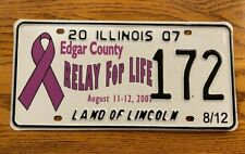2007 Illinois Special Event License Plate Car Tag Edgar County Relay For Life picture