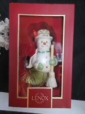 Lenox Snowman Ornament Annual Dated 2023 #894428 With Broom & Cardinal NIB picture