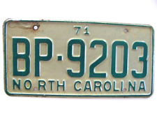 1971 NORTH CAROLINA NC LICENSE PLATE TAG, BP-9203, ALL ORIGINAL VINTAGE picture