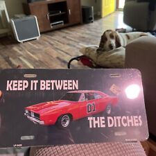 Dukes Of Hazard Keep It Between The Ditches License Plate New In Plastic picture